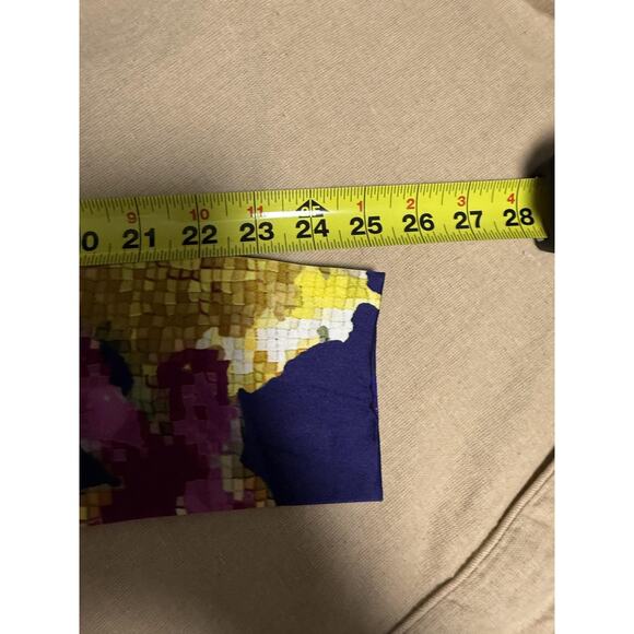 St. John Blouse Womens 8 Cobalt Celadon Multi Silk Ruffle Abstract Top K311WD1 - Picture 13 of 15